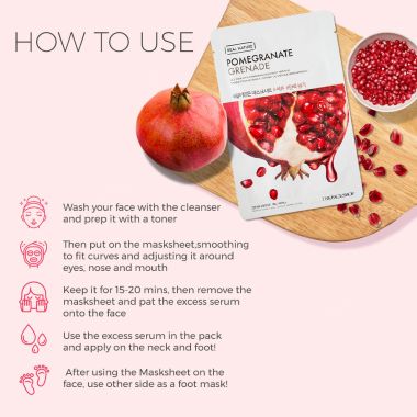 The Face Shop: Real Nature Pomegranate Face Mask - 20 gm