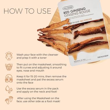 The Face Shop: Real Nature Red Ginseng Face Mask - 20 gm