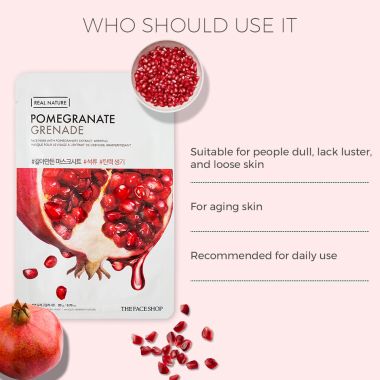 The Face Shop: Real Nature Pomegranate Face Mask - 20 gm