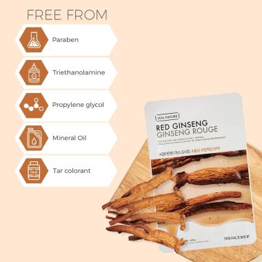 The Face Shop: Real Nature Red Ginseng Face Mask - 20 gm