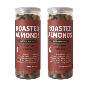 Omay Foods: Classic Salted Roasted Almonds - Pack of 2 (170gm each)