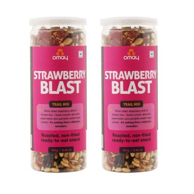 Omay Foods: Strawberry Blast Trail Mix - Pack of 2 (160gm each)