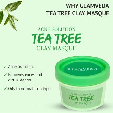 Glamveda: Tea tree Anti Acne Mud Pack - 80gm