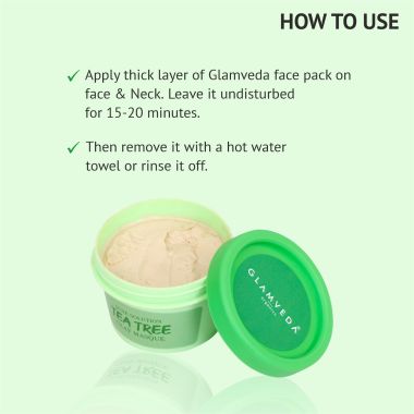 Glamveda: Tea tree Anti Acne Mud Pack - 80gm