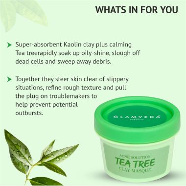 Glamveda: Tea tree Anti Acne Mud Pack - 80gm