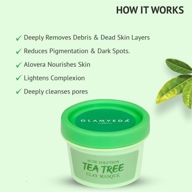 Glamveda: Tea tree Anti Acne Mud Pack - 80gm