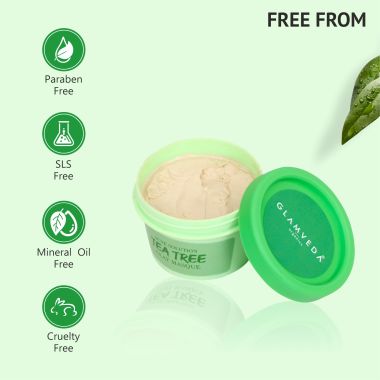 Glamveda: Tea tree Anti Acne Mud Pack - 80gm