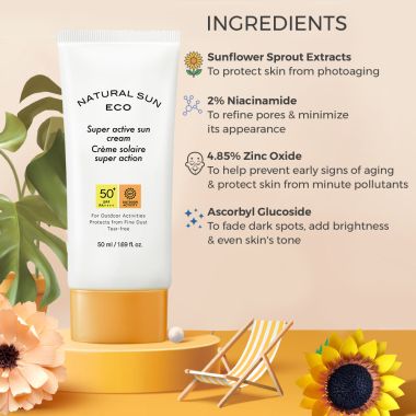 The Face Shop: Natural Eco Super Active Sun Cream - 50 ml