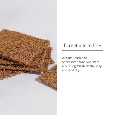 Ecotyl: Coconut Scrub Pad | Dishwashing Pad | Natural Long-Lasting Stitched Coir Scrubber - Set of 5