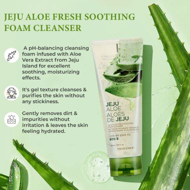 The Face Shop: Jeju Aloe Fresh Soothing Foam Cleanser - 150 ml
