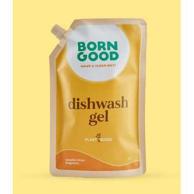 Born Good: Natural Low Foaming Dishwash Liquid Refill  - 1 Ltr