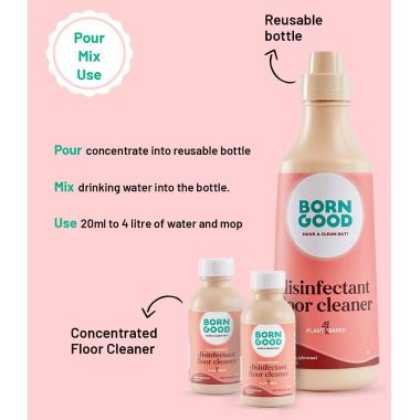 Born Good: Plant Based Concentrated Disinfecting Liquid Floor & Surface Cleaner Kit  - 100ml