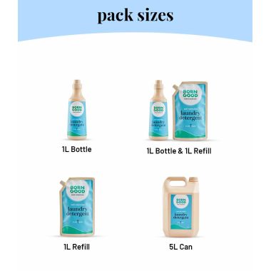 Born Good: Plant Based Anti Microbial Liquid Detergent Refill - 1 Ltr