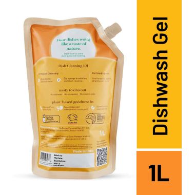 Born Good: Natural Low Foaming Dishwash Liquid Refill  - 1 Ltr