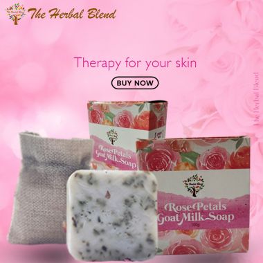 The Herbal Blend: Goat Milk Soap With Rose Petals - 100gm