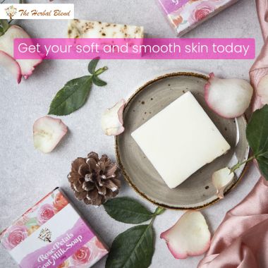 The Herbal Blend: Goat Milk Soap With Rose Petals - 100gm