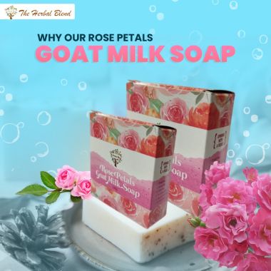 The Herbal Blend: Goat Milk Soap With Rose Petals - 100gm