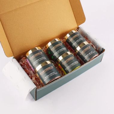 Earthhium: Lavender Vanilla, Dark Coffee, Chocolate Peppermint, Orange Lemon ginger, Berry Blast & Rose & Geranium