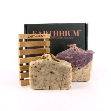 Earthhium: Lavender & Triple Butter Rosemary Soap with Bamboo Soap Dish