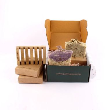 Earthhium: Lavender & Triple Butter Rosemary Soap with Bamboo Soap Dish