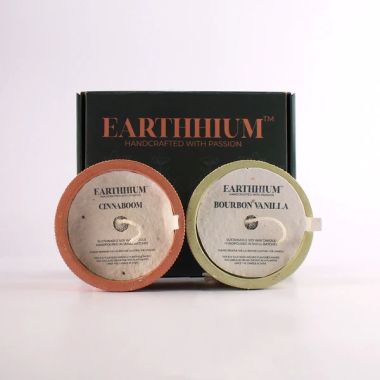 Earthhium: Soya Wax Candle -  Cinnaboom & Bourbon Vanilla