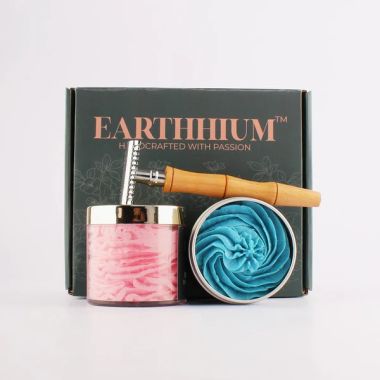 Earthhium: Rose & Geranium Whipped Cream Soap, Hugo Boss Shaving Cream & Bamboo Razor