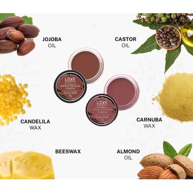 Love Earth: Lip Tint & Cheek Tint Multipot Combo (Ruby Pink & Caramel Brown) with Richness of Jojoba Oil and Vitamin E for Lips, Eyelids and Cheeks