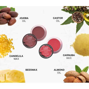 Love Earth: Lip Tint & Cheek Tint Multipot Combo (Rose Pink & Ruby Pink) with Richness of Jojoba Oil and Vitamin E for Lips, Eyelids and Cheeks