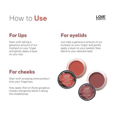 Love Earth: Lip Tint & Cheek Tint Multipot Combo (Coral & Mauvish Pink) with Richness of Jojoba Oil and Vitamin E for Lips, Eyelids and Cheeks