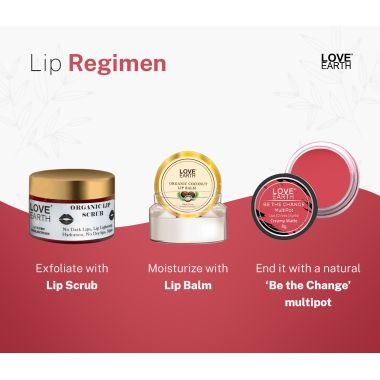 Love Earth: Lip Tint & Cheek Tint Multipot Combo (Rose Pink & Raspberry Pink) with Richness of Jojoba Oil and Vitamin E for Lips, Eyelids and Cheeks