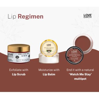 Love Earth: Lip Tint & Cheek Tint Multipot Combo (Raspberry Pink & Caramel Brown) with Richness of Jojoba Oil and Vitamin E for Lips, Eyelids and Cheeks