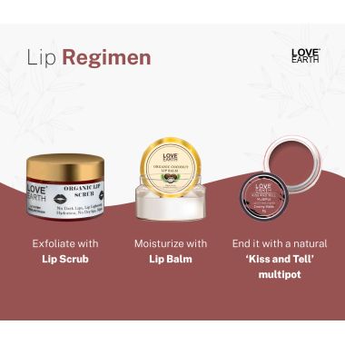 Love Earth: Lip Tint & Cheek Tint Multipot Combo (Mauvish Pink & Caramel Brown) with Richness of Jojoba Oil and Vitamin E for Lips, Eyelids and Cheeks