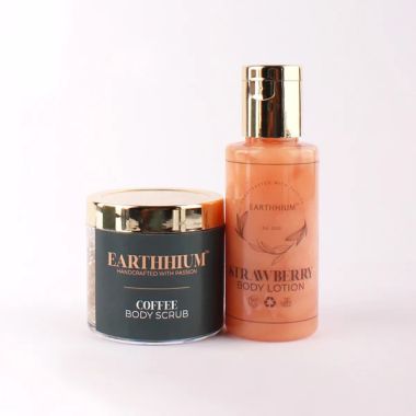 Earthhium: Coffee Body Scrub & Strawberry Body Lotion