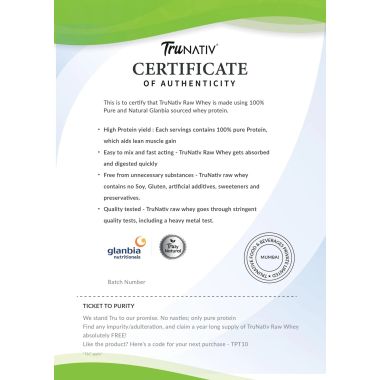 TruNativ: Raw Whey Protein Concentrate Powder - Unflavoured - 1kg
