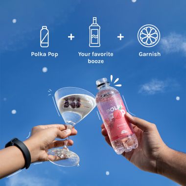 Polka Pop: Cranberry Sparkling Water - Pack of 12 (350ml Each)