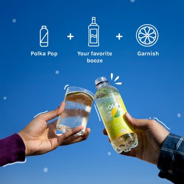 Polka Pop: Lemon-Lime Sparkling Water - Pack of 24 (350ml Each)