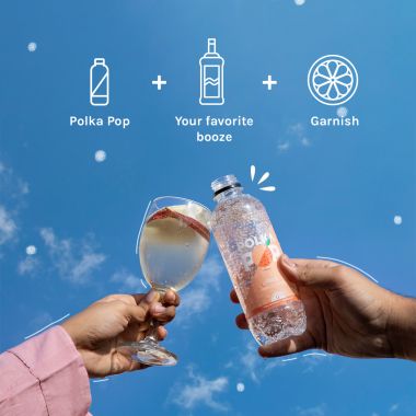 Polka Pop: Peach Sparkling Water - Pack of 12 (350ml Each)