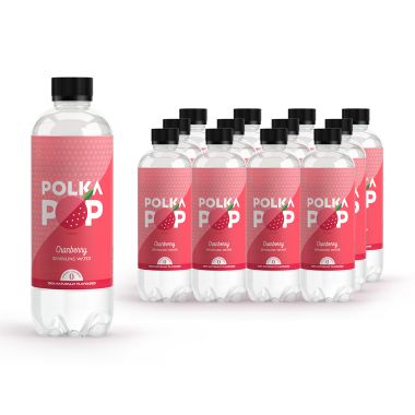 Polka Pop: Cranberry Sparkling Water - Pack of 12 (350ml Each)