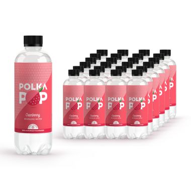 Polka Pop: Cranberry Sparkling Water - Pack of 24 (350ml Each)