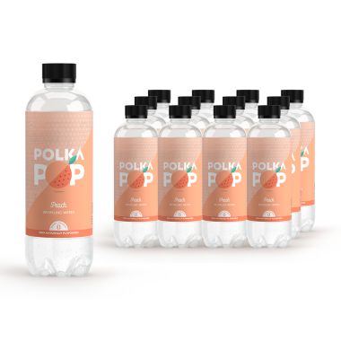 Polka Pop: Peach Sparkling Water - Pack of 12 (350ml Each)