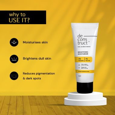 Deconstruct Skincare: Niacinamide Brightening Moisturizer- 5% Niacinamide + 1% Kojic Acid + 5% Vitamin C + Vitamin E - 50gm