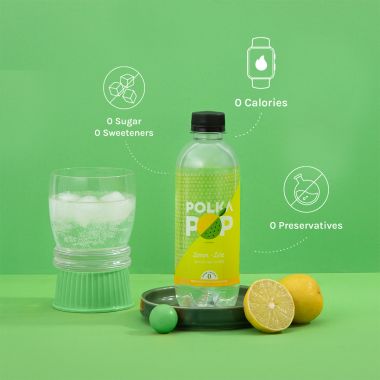 Polka Pop: Lemon-Lime Sparkling Water - Pack of 12 (350ml Each)