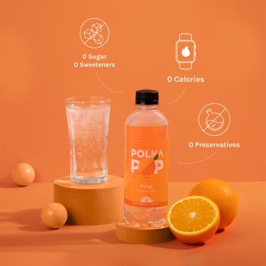 Polka Pop: Orange Sparkling Water - Pack of 24 (350ml Each)