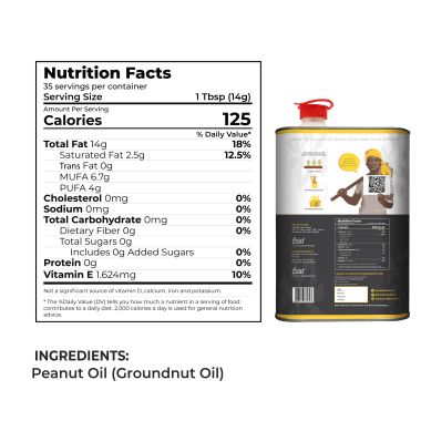 anveshan: Wood Cold Pressed Groudnut/Peanut Cooking Oil - 5L