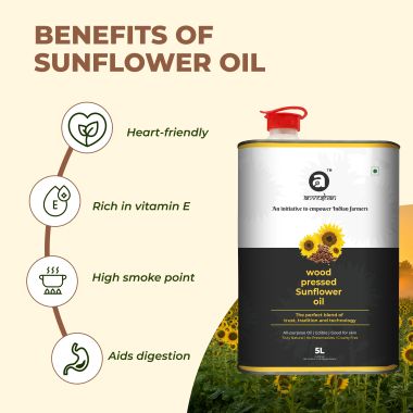 anveshan: Wood Cold Pressed Sunflower Cooking Oil - 5L