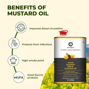 anveshan: Wood Cold Pressed Mustard Oil - 5L