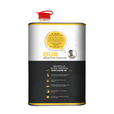 anveshan: Wood Cold Pressed Sunflower Cooking Oil - 5L
