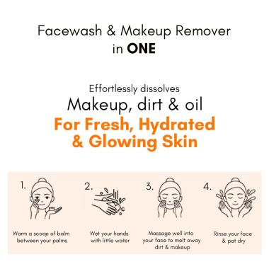Lavenza: Cleansing Balm (Citrus Mist) - Makeup Remover + Daily Face Wash with Orange oil & Green Coffee - 50 gm