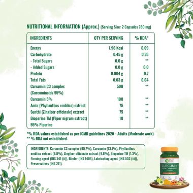 Pure Nutrition: Curcumin with C3 Complex - 60 Capsules