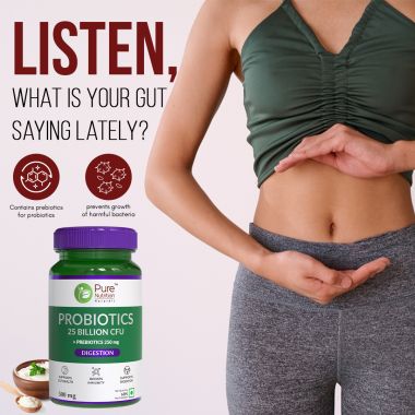 Pure Nutrition: Probiotics 25 Billion CFU with Prebiotics 250mg - 60 Capsules